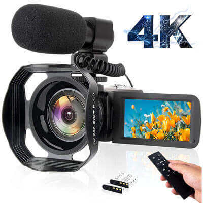 ციფრული კამერა 4k Camcorders Video Camera for YouTube, Ultra HD 4K 48MP